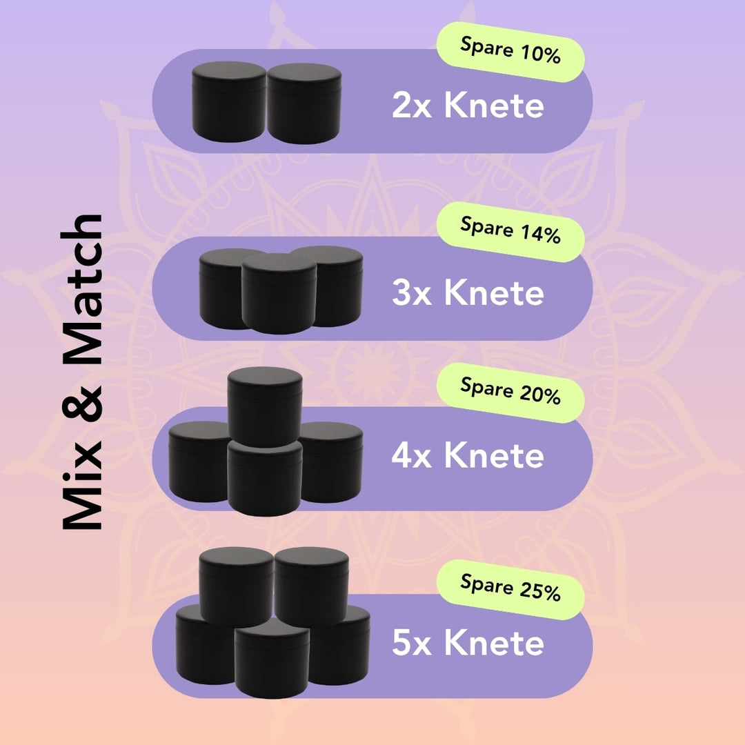 Mix&Match Tabelle: Spare bis zu 25% beim Kauf von mehr als 2 Kneten