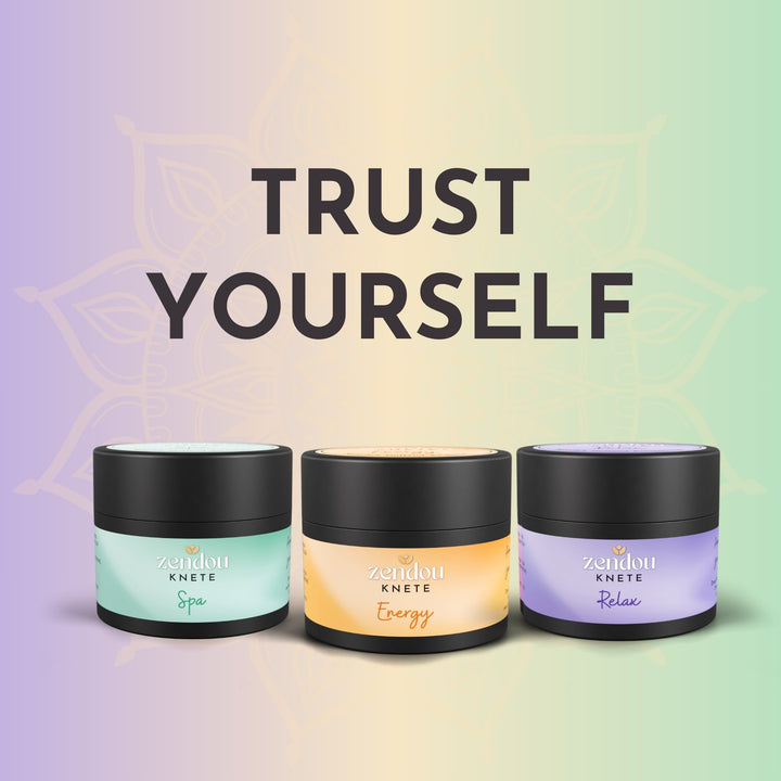 Trust Yourself Bundle von Zendou mit Energy, Spa und Relax Duftknete für Motivation, Wellness und Entspannung.